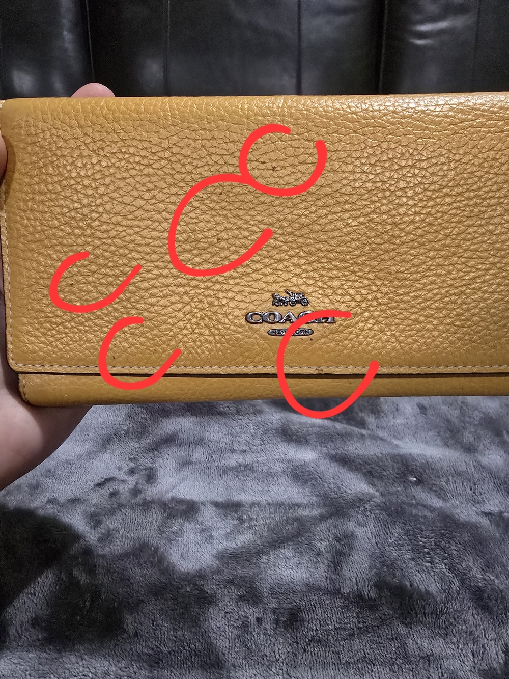 Coach Yellow Leather Continental Wallet - Picture 7 of 8